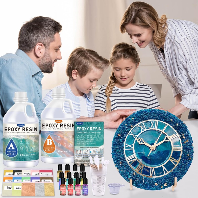 IGaiety 1 Gallon Epoxy Resin, Epoxy Resin Kit, Crystal Clear