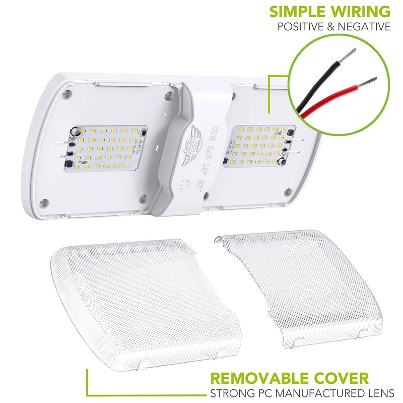 Leisure LED 5-Pack RV LED Ceiling Double Dome Light Fixture