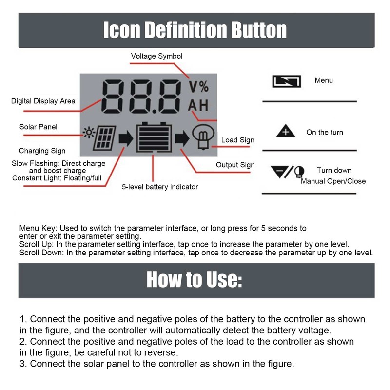 Solar Panel Controller Smart Dual USB Battery PWM Charge Discharge