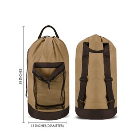 Dalykate Backpack Laundry Bag, Laundry Backpack with Shoulder Straps and Mesh Pocket Durable Nylon Backpack Clothes Hamper Bag with Drawstring Closure for College, Travel, Laundromat, Apartment