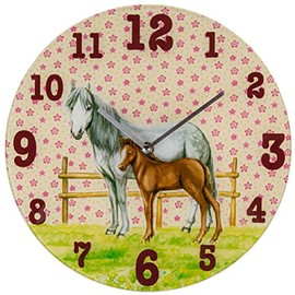 Horses glass clock