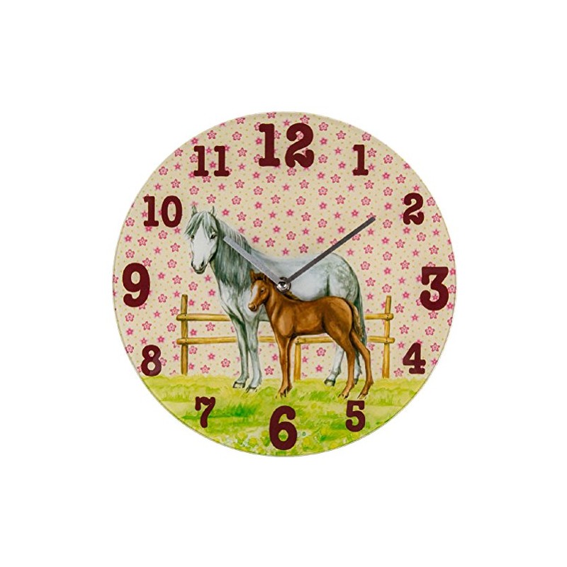 Horses glass clock