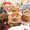 24 Pcs Christmas Treat Boxes 3D Gingerbread House Cardboard Present