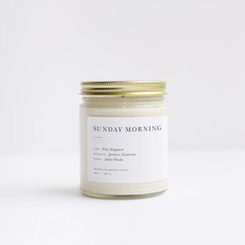 Brooklyn Candle Studio Sunday Morning Minimalist Candle | Vegan Soy Wax Luxury Scented Candle, Hand Poured in The USA, 50 Hour Slow Burn Time (7.5 oz)