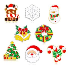 DSADKI Cute Enamel Pin Brooches Variety styles Variety Themes Available Cartoon Brooch Badge Pins for Women Clothes Bags Backpacks Party Decoration Christmas Gift (Merry Christmas)