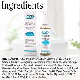 JA'ORA Pore Refining Face Cleanser – 2% Salicylic Acid, Aloe Vera & Fruit Acids – Deep Clean Formula with Gentle Exfoliation & Hydration – Oil Control Face Wash for Clear, Balanced Skin (200ml)