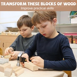 AUNHOKE Wooden Blocks for Carving, Pack of 12 Wooden Blocks Basswood for Carving, Wood for Carving, Carving Set Wood Blanks for Wood Turning and Wood Carving