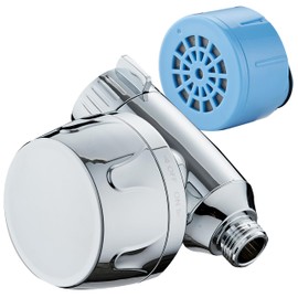 AquaCare Skin & Hair - World's Most Advanced Shower Filter for Fixed or Handheld Shower Heads with ON/OFF Filtration Modes, Instant Cartridge Reload & Stay-Clean Enriched KDF Cartridge/Chrome Finish