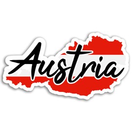 2 x 10cm Austria Map Vinyl Stickers - Flag Travel Sticker Laptop Luggage #17086 (10cm Wide)