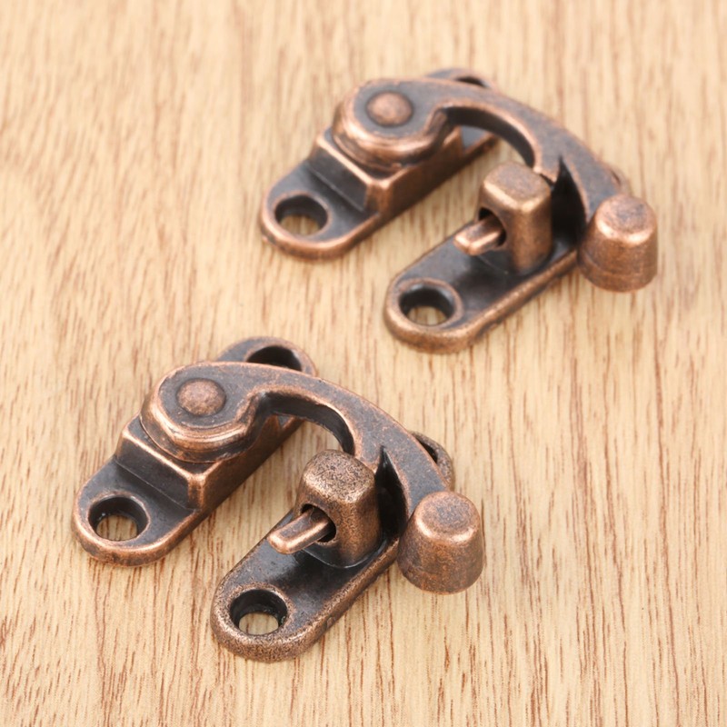 2Pcs Gift Box Fixed Hook Lock Buckle Drawers Hasp Antique