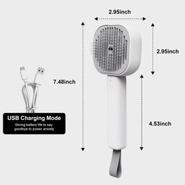 Tuopavl Pet Spray Comb - Dog, Cat Cleaning Massage, Ringworm Lamp, Floating Hair Humidifier Brush, Pin Comb Hair Remover - Multi-function Pet Grooming Tool (Blue)