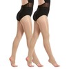 2 Pairs Shimmer Stirrup Dance Tights - Light Toast -