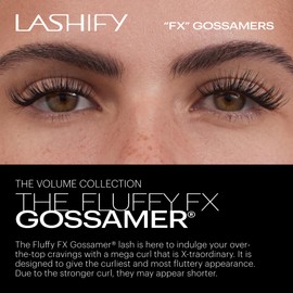 Lashify Fluffy FX 16mm Gossamer DIY Eyelash Extensions Refill, For The Most Curliest and Fluttery Appearance, Truffle Color, Easy False Lashes