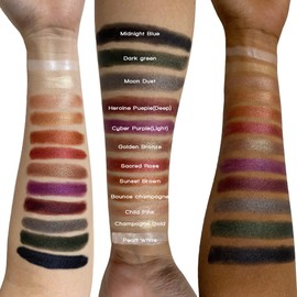 CCbeauty 3 Pack Dual-Ended Eyeshadow Stick,High Pigmented Metallic Cream Shimmer Eye Shadow Stick,Waterproof Neutral to Deep Eyeshadow Pencil Crayon,Glitter Eyeliner Pen Prime Eye Makeup Smudger