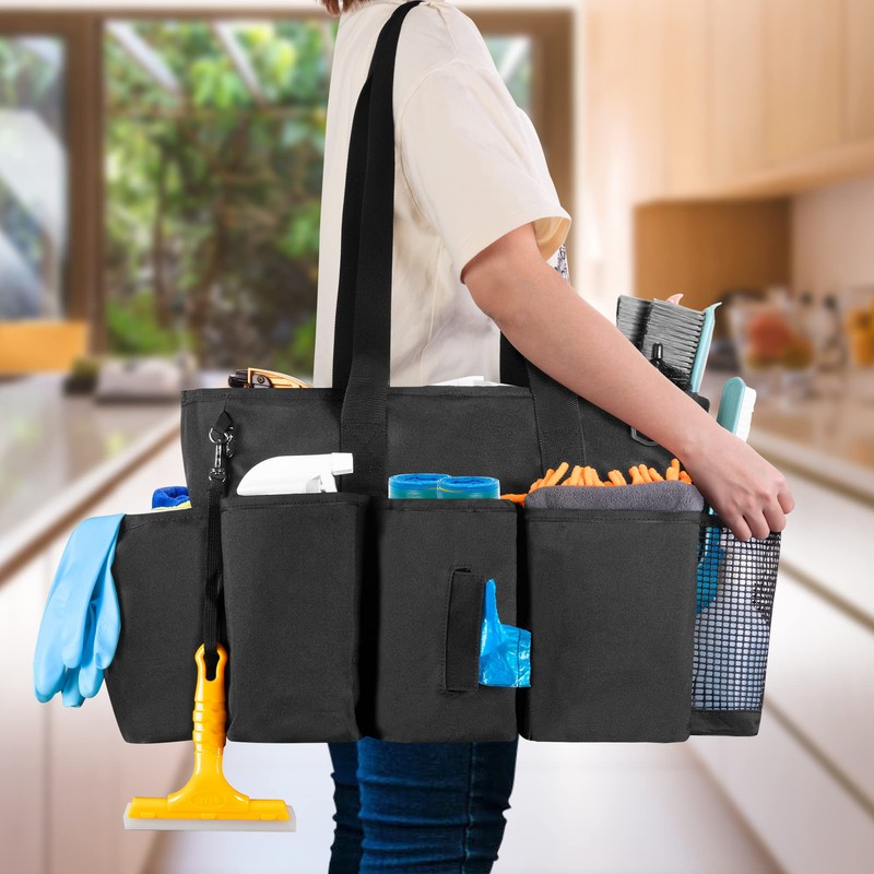 LoDrid Tote Cleaning Caddy with Dividers for Cleaning Supplies, Cleaning