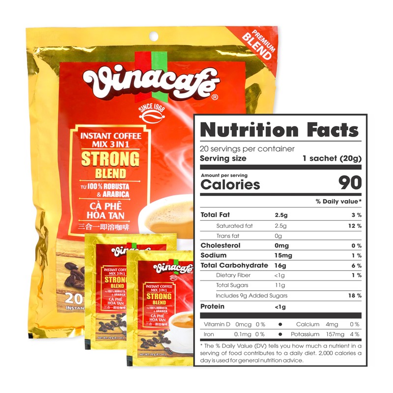 Vinacafe 60 cts 3 in 1 Vietnamese Instant Coffee Gold
