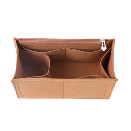 Lckaey Purse Insert For ONTHEGO PM MM GM Wallet Tote - Felt Organizer - With Zipper Pocket 1081camel-M