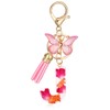 MWOOT Alphabet Initial Letter J Keychain Fashion Key Ring,Alphabet Petals