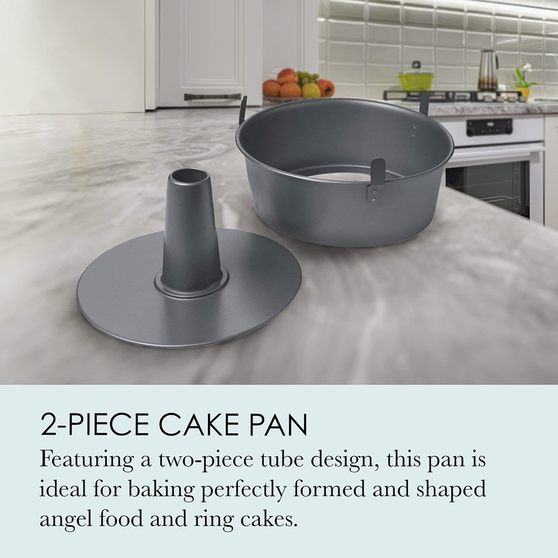 Chicago Metallic Angel Food Cake Pan with Cooling Feet, 2-Piece