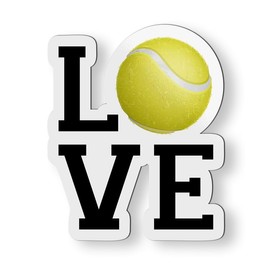 Love Tennis Ball Game Magnet for Car Fridge Locker Metal Door - 5"