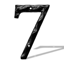 House Numbers for Outside - Cast Iron Home Address 5.5 Inch Metal Mailbox Number 7 - Black