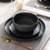 AmorArc Ceramic Dinnerware Sets, Wavy Rim Stoneware Plates and Bowls