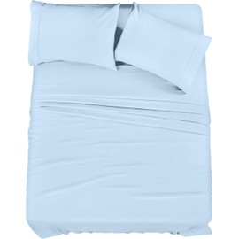 Utopia Bedding King Bed Sheets Set - 4 Piece Bedding - Brushed Microfiber - Shrinkage and Fade Resistant - Easy Care (King, Ice Blue)