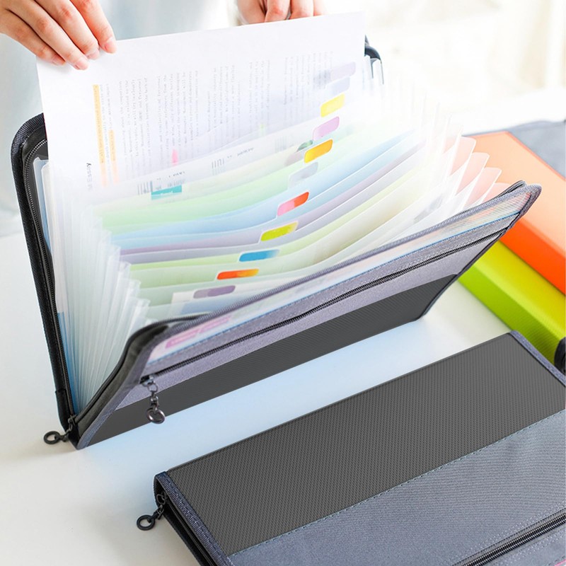 DITK-U 13 Pockets Expanding File Folder A4 Document Wallet Organizer