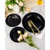 100PCS Black Plastic Plates, Disposable Party Plates with 50 Dinner