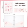 ReliThick 4 Pcs Cute Pink Bow 3 Ring Binder, 1