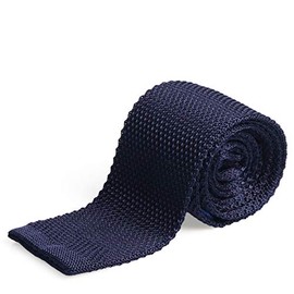 ZENXUS Corbatas de punto de seda 100 % morera, clásicas, sólidas, 2 (1/4) pulgadas, para calcetines ajustados Seda, Azul Marino, Flaco