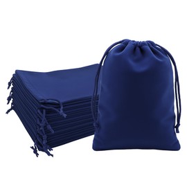 Mandala Crafts Mini 2x3 Navy Blue Velvet Drawstring Bags - 100 Tiny Velvet Drawstring Pouches Bulk for Party and Wedding Favor, Gift Wrapping, Packaging, and Jewelry Gift Bags