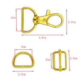 Changyeah 56 Pieces Swivel Clasps Lanyard Snap Hook, Alloy Keyring Set, Metal Swivel Lanyard Snap Hook Lobster Claw Clasp for Strap, Handbag Purse, Backpack DIY Craft Accessories, Golden