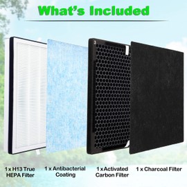Flintar 2-Pack of Premium H13 Grade Replacement Filter Set, Compatible with RENPHO Air Purifier RP-AP001, RP-AP001S, and RP-AP002, Part # RP-AP001