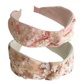 Wide Flower Women's Headbands Top Knot Hair Bands Elastic Head Wrap Cute Outdoor Hair Accessories for Women and Girls (FLW)