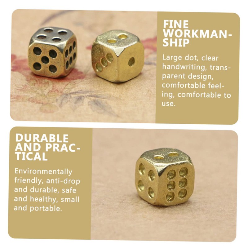 Abaodam Exquisite Small Dice, Pure Copper Unique 6 Sided Dice,