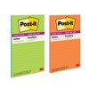Post-it Super Sticky Notes, 5 x 8-Inches, Assorted Ultra Colors,
