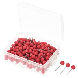 PATIKIL Push Pins, 300 Pack Plastic Head Map Tacks Thumb Steel Point for World Maps Cork Boards, Red