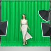10x10 Green Backdrop Curtain for Parties Baby Shower Wrinkle Free