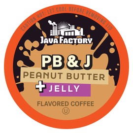 Java Factory Flavored Coffee Pods, Peanut Butter and Jelly, Compatible with K Cup Brewers, 40 Count