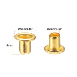 sourcing map 100set Grommets Kit Metal Eyelets 2mm Hole Tiny Grommet for Shoes Clothes Belt Bag DIY Project, Gold Tone