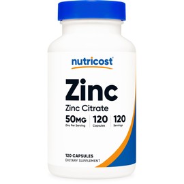 Nutricost Zinc Citrate (50 mg) 120 Capsules - Zinc Citrate Supplement for Men & Women, Vegan