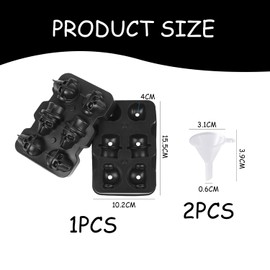 1 Piece Skull Shape, 2 Pieces Funnels, Interesting Ice Cube Tray, Skull Juice Ice Cube Tray, Ice Cube Tray
