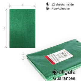 Allgala 12 Pack Glitter EVA Foam Paper 8x12 Inch Sheets-Green-CF85005