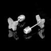Titanium White Butterfly Screw Back Earrings for Women Surgical Stainless