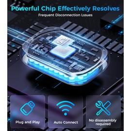 2025 Upgraded Wireless CarPlay Adapter for Apple iPhone, Converts Wired to Wireless Car Play Adapter, Auto Connect, Mini Size, Compatible with Cars from 2016 & iOS 10+