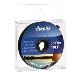 Aventik Pure Clear Fluorocarbon Fishing line Fishing Tippet Leader Line Sinking Fast Ultra-Low Visibility High Abrasion Resistance for Saltwater Freshwater (10LB(4.5KG)-30Yards)