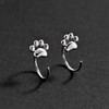 Bellitia Jewelry Paw Cat Earrings 925 Sterling Silver Girls Stud
