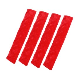 TUCKBOLD 4 Pcs Plush Red Car Seat Belt Protector Shoulder Strap Pads Covers Automotive Parts