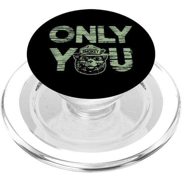 Smokey Bear Only You Classic Woodgrain Style Graphic Art PopSockets